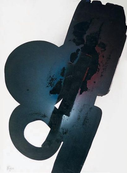 Ladislas KIJNO (1921 - 2012) Composition abstraite. Acrylique sur carton, signée...