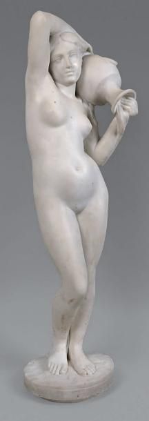 Alexandre FALGUIERE (1831-1900) La source ou Eve Sculpture en marbre blanc signée....