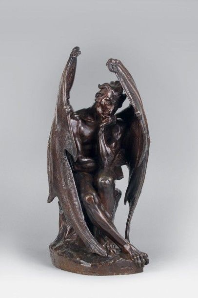 Jean Jacques FEUCHERE (1807-1852) MEPHISTOPHELES, 1833 
Epreuve en bronze à patine...