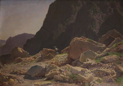 Jean François Xavier ROFFIAEN (1820 - 1898) Etude de paysage à «Eis Capelle» (Bavière),...