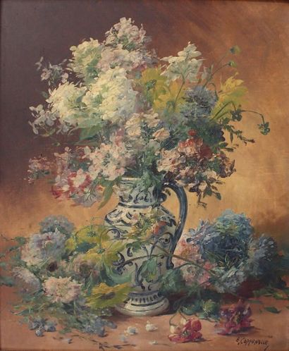 Edmond Van COPPENOLLE (1846 - 1914) Nature morte aux fleurs des champs Huile sur...