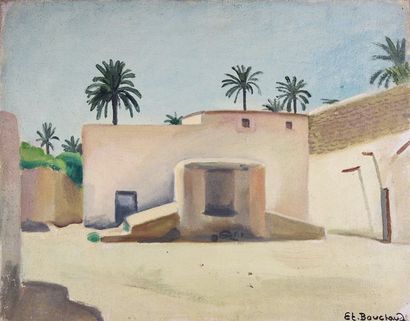 Etienne BOUCHAUD (1898 - 1989) Paysage d'Algérie du Sud. Huile sur toile, signée...