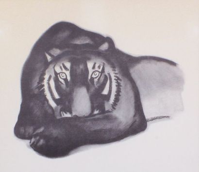 Georges-Lucien GUYOT (1885 - 1973) Le Tigre. Lithographie. Vue: 35 x 41 cm