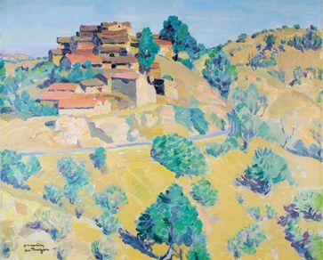 Frédéric Marius de Buzon (1879-1958) Paysage de Kabylie. Huile sur toile signée en...