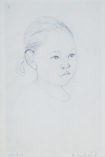 Yves DURAND DE SAINT-FRONT (XX) Portrait de petite fille Gravure justifiée 233/250...