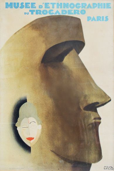 Paul COLIN (1892-1985) Musée d'ethnographie du Trocadéro, Paris. Affiche imprimée...