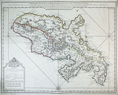 null Carte ancienne de l'Isle de la Martinique, dressée sur les plans manuscrits...