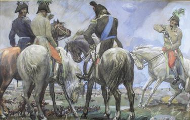 Ferdinand STAEGER (1880 - 1976) 
Sur le champs de bataille.
Pastel et gouache signé...