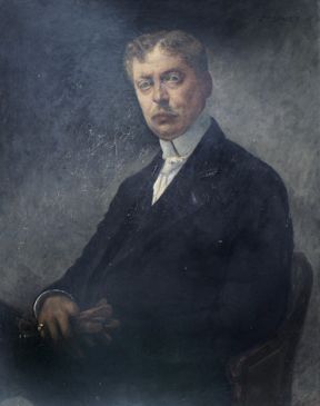 Antoine DRUET (1857 - 1921) 
Portrait d'homme en redingote noire.
Huile sur toile...