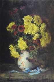 Eugene Henri CAUCHOIS (1850-1911) 
Nature morte aux fleurs.
Huile sur toile signée...