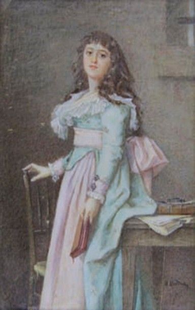 B. Matrod (?) (VERS 1800) 
Portrait présumé de Madame Roland en prison.
Miniature...