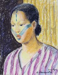 Albert VAUQUELIN (1895 - 1954) Femme tayal.
Crayon gras titré et signé en bas à droite.
Vue:...