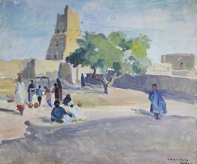 Marie-Louise CIRÉE (1916) Grand Marché à Bamako.
Huile sur toile signée en bas à...
