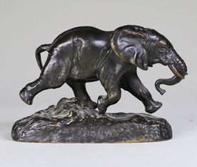 Antoine-Louis BARYE (1795 – 1875) Eléphant du Sénégal.
Epreuve en bronze à patine...