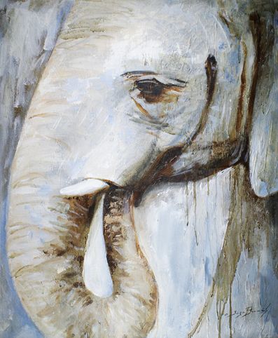 Jorge BORRAS (né en 1952) Profil d'éléphant, 2009.
Acrylique sur toile signée et...