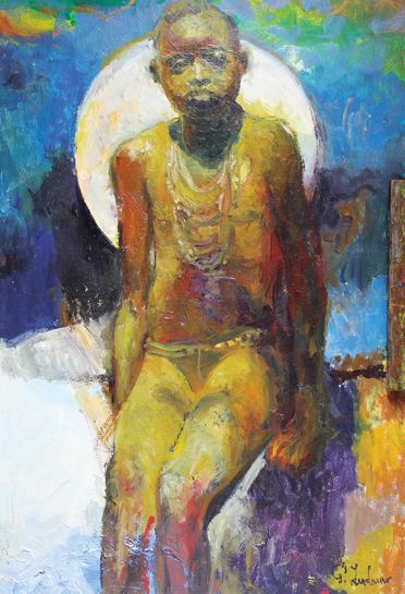 Patrice LANDAUER (né en 1965) Jeune fille nuba (Kenya).
Huile sur toile signée en...