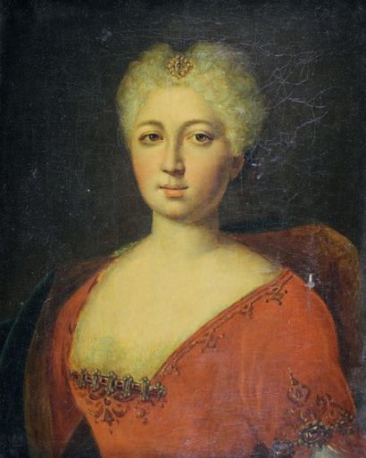 Ecole française de la fin du XVIII e siècle Portrait de femme de qualité.
Huile sur...