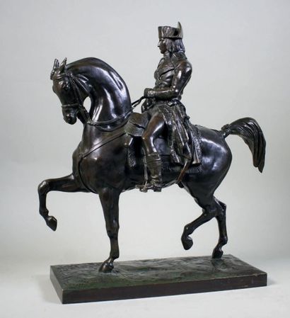 Antoine- Louis BARYE (1795 - 1875) Le général Bonaparte.
Epreuve en bronze à patine...