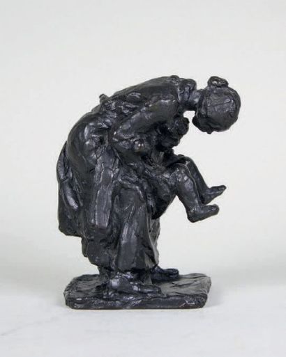 Gaston BROQUET (1880 - 1947) L'aide au besoin.
Epreuve en bronze à patine brun. Fonte...