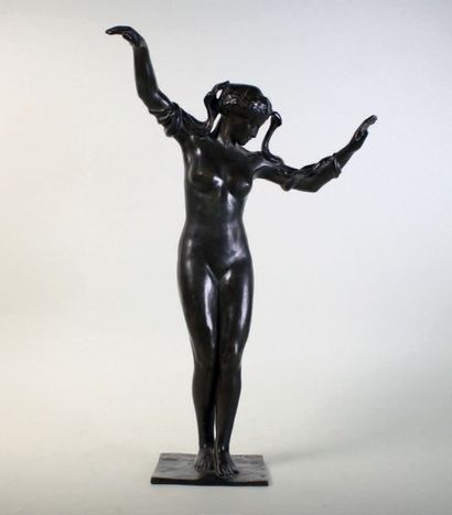 Paul Landowski (1875 - 1961) La charmeuse de serpents.
Epreuve en bronze à patine...