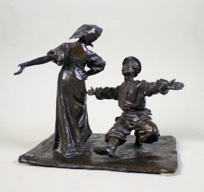 Boris FRODMAN -CLUZEL (1878 - 1969) Les danseurs russes, 1911.
Belle épreuve en bronze...