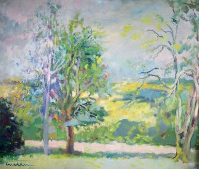 Luigi CORBELLINI (1901 - 1968) Paysage de l'Île de France.
Huile sur toile signée...