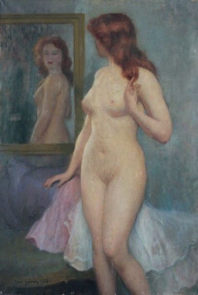 Léon GALAND (1872 - 1960) Beauté.
Huile sur toile signée et datée en bas à gauche.
130...