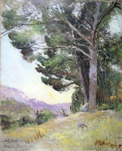 Paulin BERTRAND (1852 - 1940) Fin de journée sur la montagne
Sainte-Victoire.
Huile...