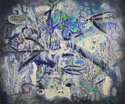 ANDRÉ MARCHAND (1907 - 1997) 
Le printemps en Normandie.
Huile sur toile signée en...