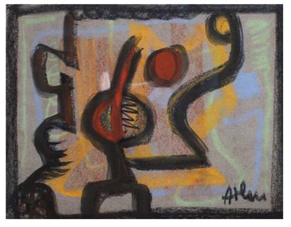Jean - Michel ATLAN (1913 - 1960) 
Sans titre, 1951.
Graffiti (Pastel et technique...