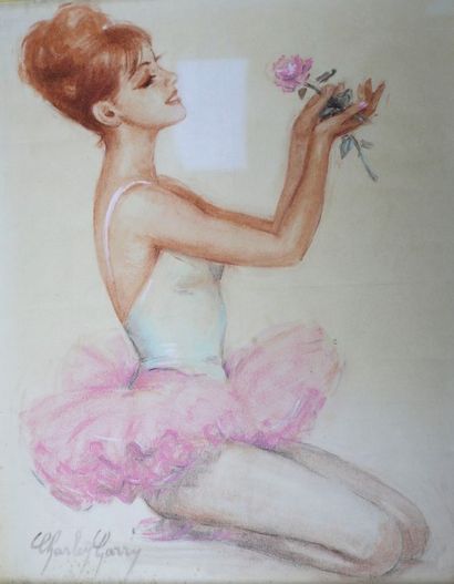Charley GARRY (1891 - 1973) 
La danseuse.
Pastel signé en bas à gauche.
53,5 x 43...