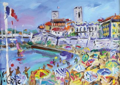Yvon GRAC (né en 1945) 
Antibes.
Huile sur toile signée en bas à gauche.
24 x 33...
