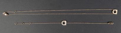 FRED 
Demi-parure en or rose 18 K (750°) composée d'une chaine ornée d'un motif géométrique...