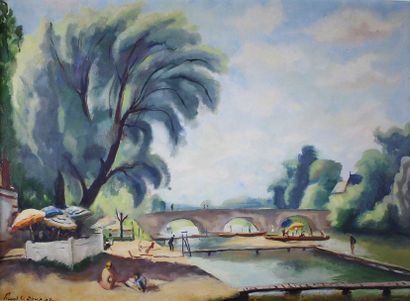 Charles PICART LE DOUX (1881 - 1959) 
La baignade.
Huile sur toile signée en bas...