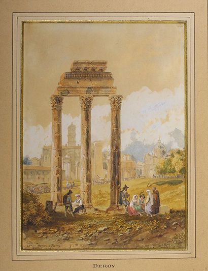 Laurent DEROY (1797 - 1886) Campo Viccino à Rome, 1818.
Aquarelle et rehauts de gouache...