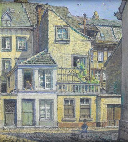 Maurice PIRENNE (1872-1968) Les vieilles maisons au soleil rue du vieil hôpital à...