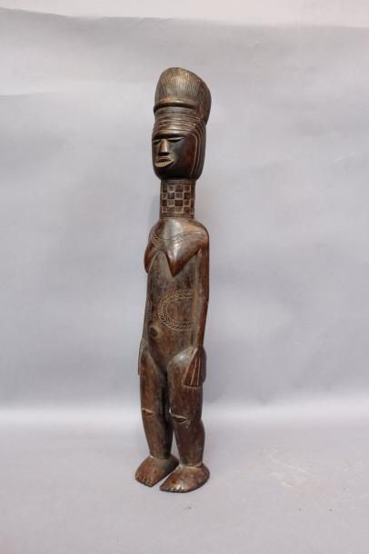 null Figure féminine, kuyu, RDC.
Bois sculpté.
Haut.: 63 cm