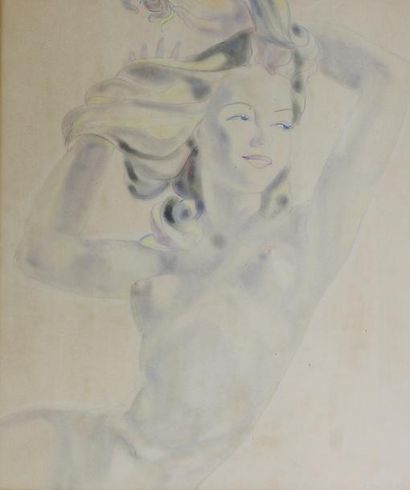 Boris SMIRNOFF (1895 - 1976) 
Nus féminins.
Deux dessins aux crayons de couleur sur...