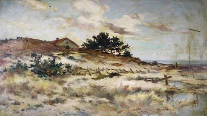 Alexandre-Gaston GU IGNARD (1848-1922) 
Maison sur la côte, 1901.
Huile sur toile...