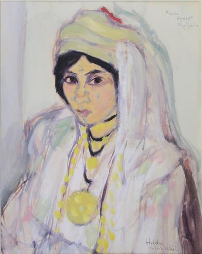 MAURICE HENRI HENSEL (1890-?) 
Hada, jeune Ouled Nail de Bousahada, vers 1925.
Gouache...