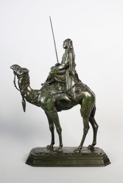 Antoine - Louis BARYE (1796 - 1875) 
Dromadaire monté par un arabe.
Epreuve en bronze...