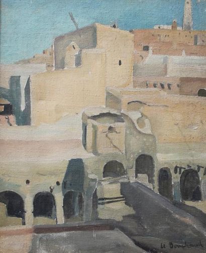 Etienne BOUCHAUD (1898 - 1989) 
Ghardahia.
Huile sur toile signée en bas à droite....