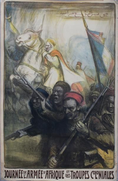 Charles FOUQUERAY (1869 - 1956) 
Journée de l'armée d'Afrique et des troupes coloniales.
Affiche...