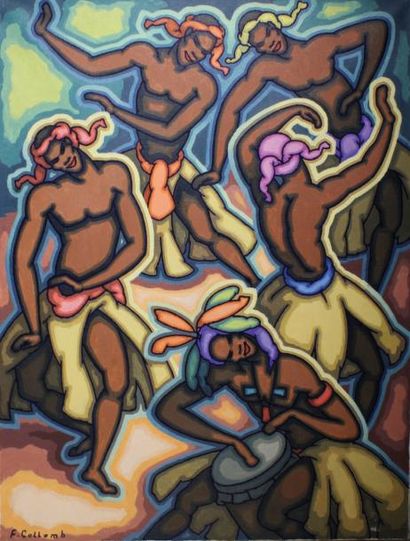 Fernand COLLOMB (1902 - 1981) 
La Danse.
Huile sur toile signée en bas à gauche.
65...