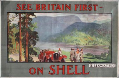 Charles FOUQUERAY (1869 - 1956) 
See Britan first on Shell. Ullswater.
Affiche lithographique...