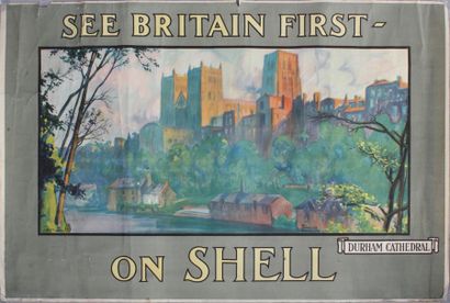 Charles FOUQUERAY (1869 - 1956) 
See Britan first on Shell. Durham Cathedral.
Affiche...