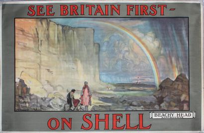 Charles FOUQUERAY (1869 - 1956) 
See Britan first on Shell. Beachy head - Eastbourn.
Affiche...
