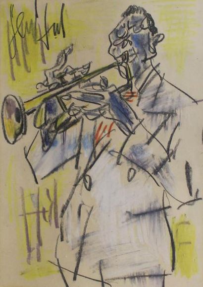 GEN PAUL (1895-1975) 
Le trompettiste.
Pastel signé en haut à gauche.
Vue: 29,5 x...