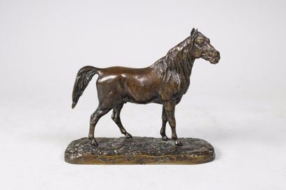 Pierre-Jules Mene (1810-1879) 
Cheval Ibrahim.
Epreuve en bronze à patine brun nuancé....