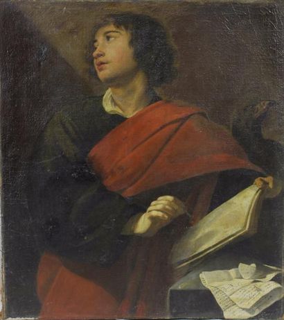 Jacob Van OOST l'Ancien (1601-1671) (Attribué à) 
Saint-Jean.
Peinture sur toile.
98...